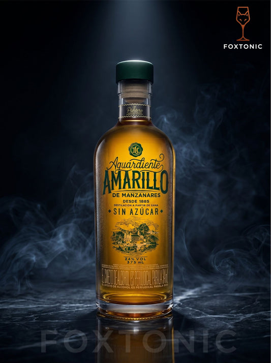 Aguardiente Amarillo Manzanares 375ml domicilio Bogotá — Foxtonic Licores