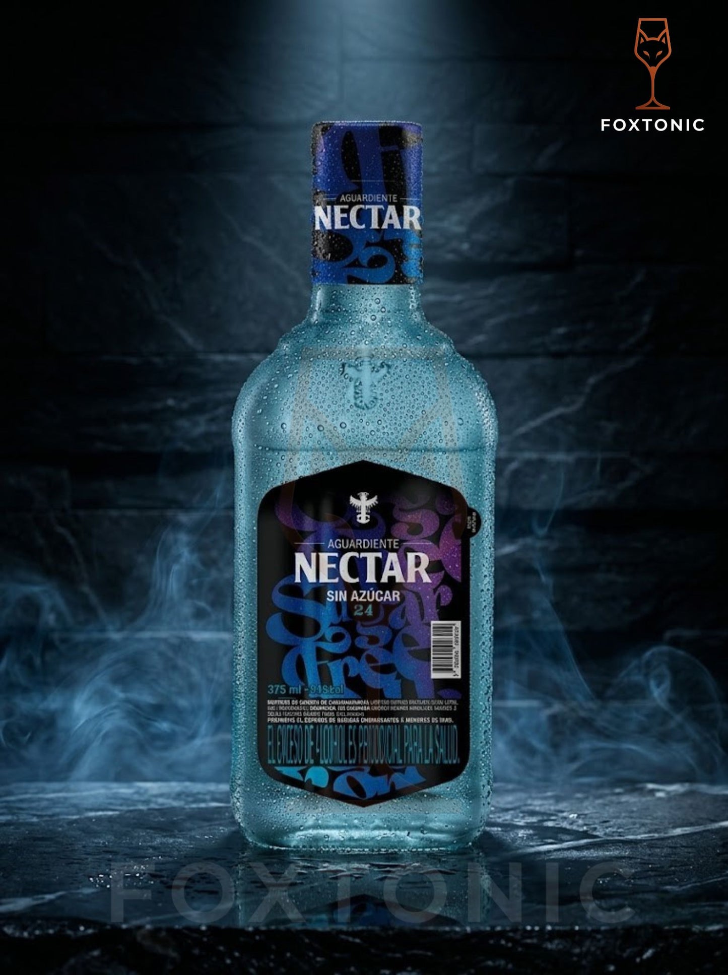 Aguardiente Néctar Sugar Free Azul 375ml domicilio Bogotá — Foxtonic Licores