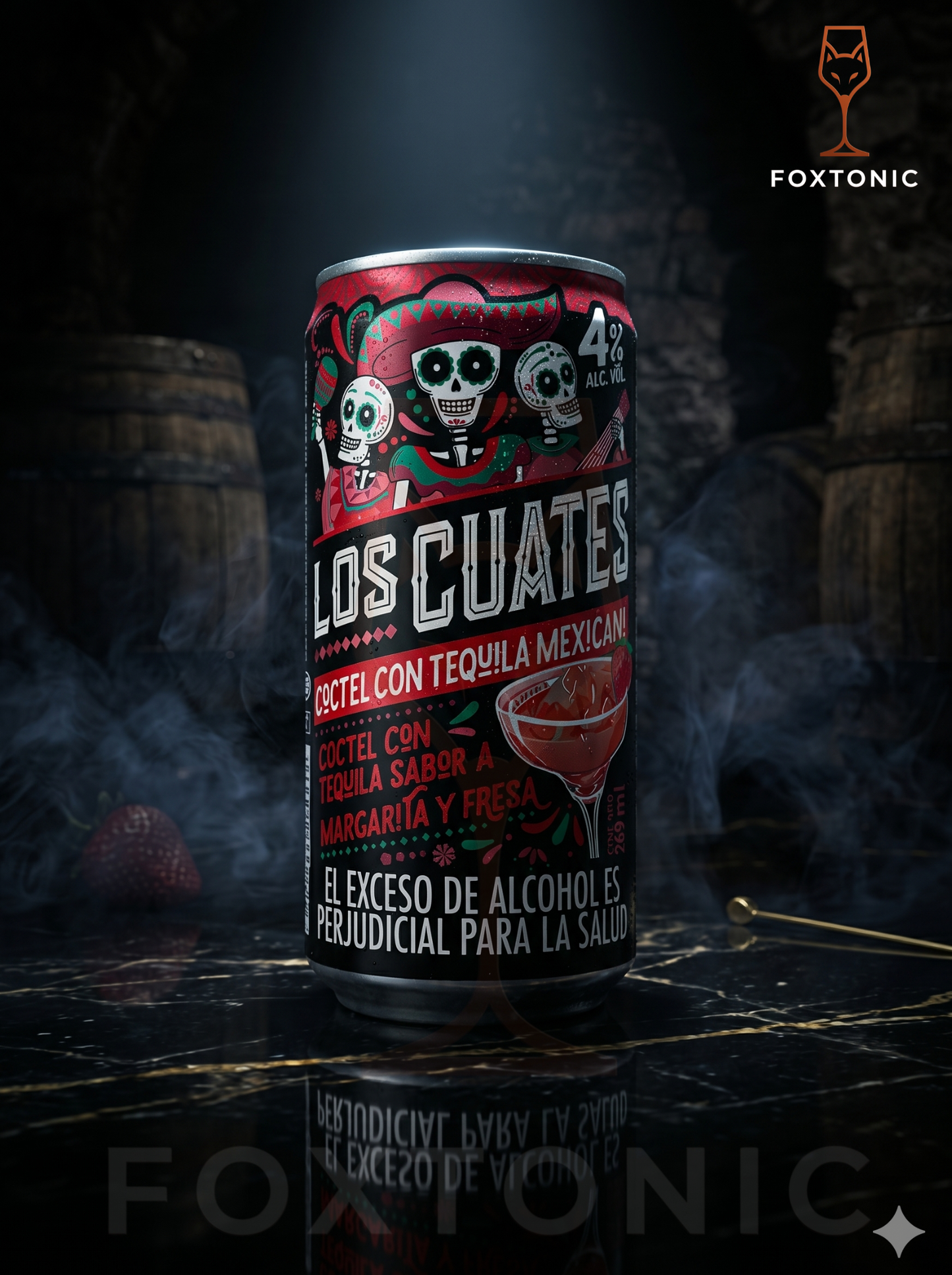 Cóctel Los Cuates Margarita Fresa 269ml domicilio Bogotá — Foxtonic Licores